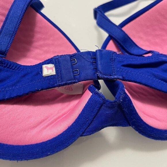 PINK Victoria’s Secret Women’s Blue Wear Everywhere Push Up Bra Size 32C - Picture 3 of 6